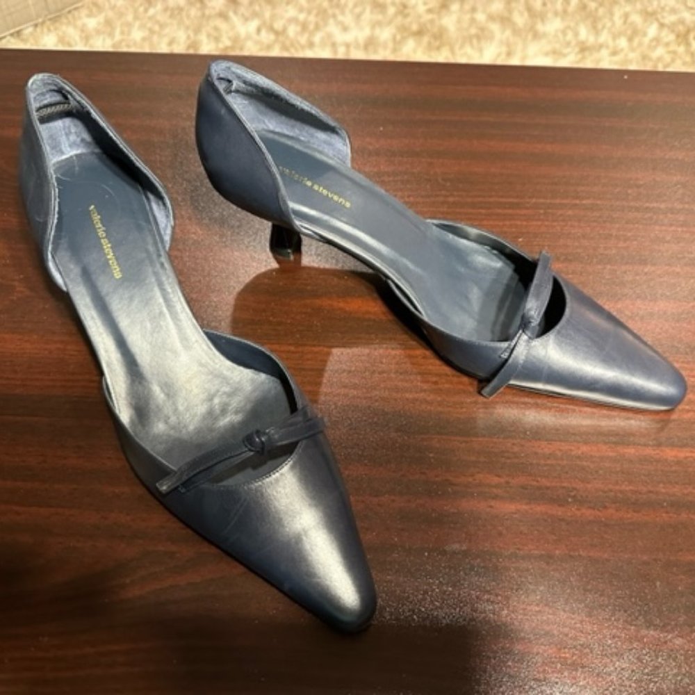 New Navy Valerie Stevens D'Orsay Mid-High Heels - 10M
